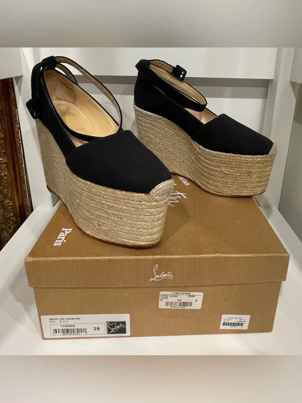 Pristine Vintage Louboutin Dehia 120 Espadrille, 39